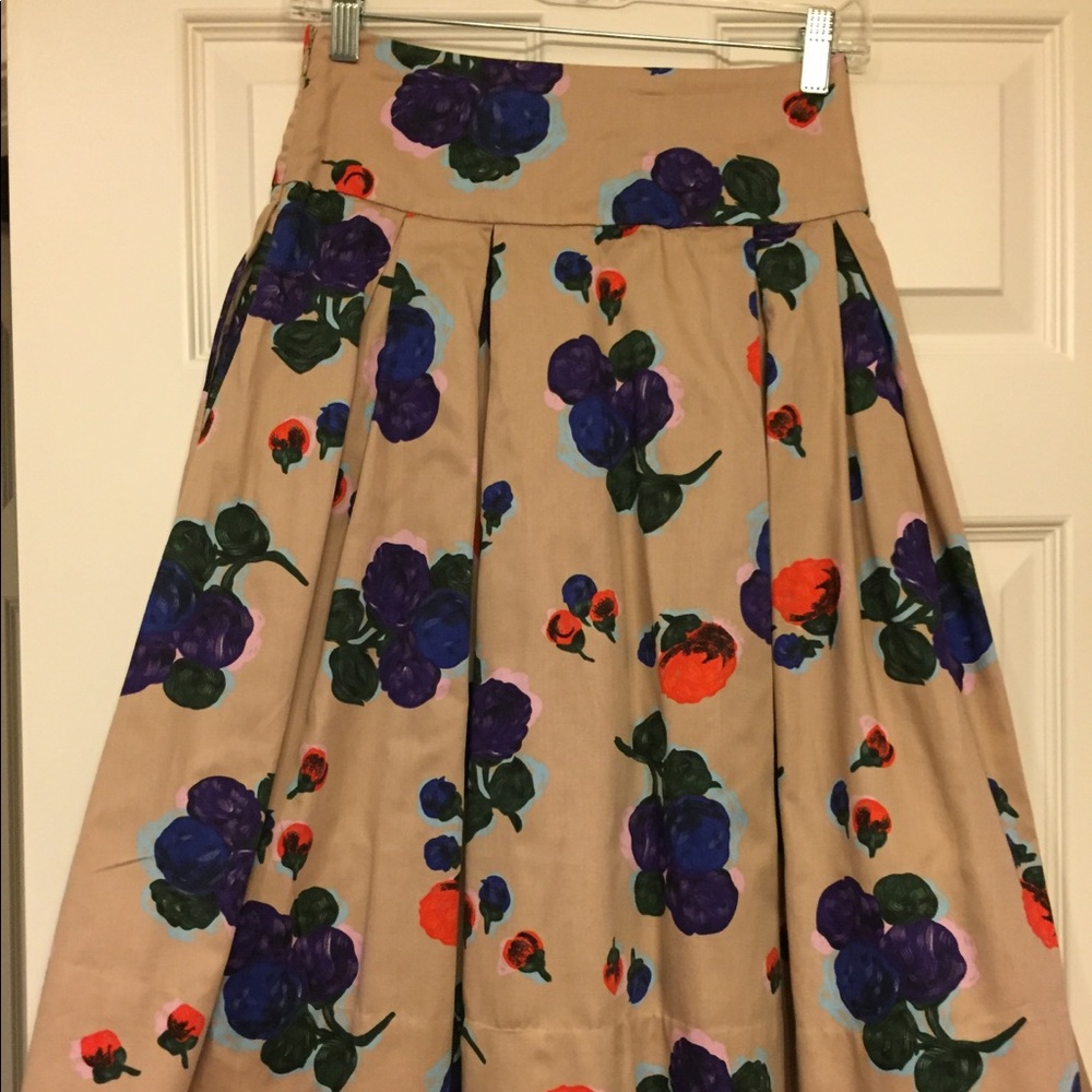 Anthropologie Odille Full Flower Skirt